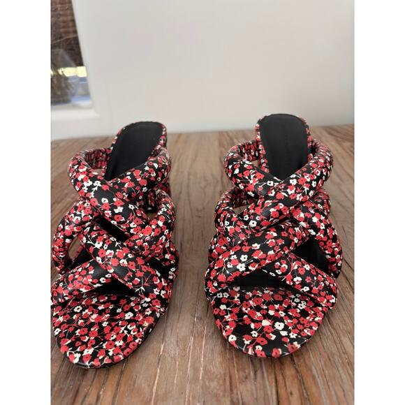 Rebecca Minkoff Amandine Heel Size 9.5 Red Black - Picture 2 of 8